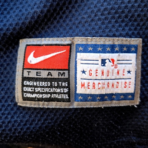 Nike Team Boston Red Sox MLB Baseball Jersey Mens Large Navy Blue Red Button Up - Picture 7 of 11